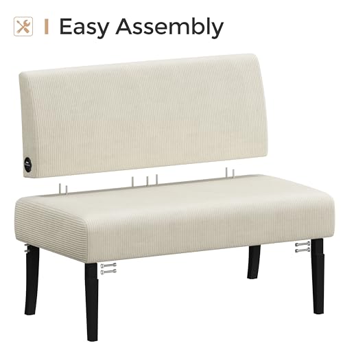 Yaheetech Small Mini Sofa Couch Armless Loveseat Futon Corduroy Beige M329389
