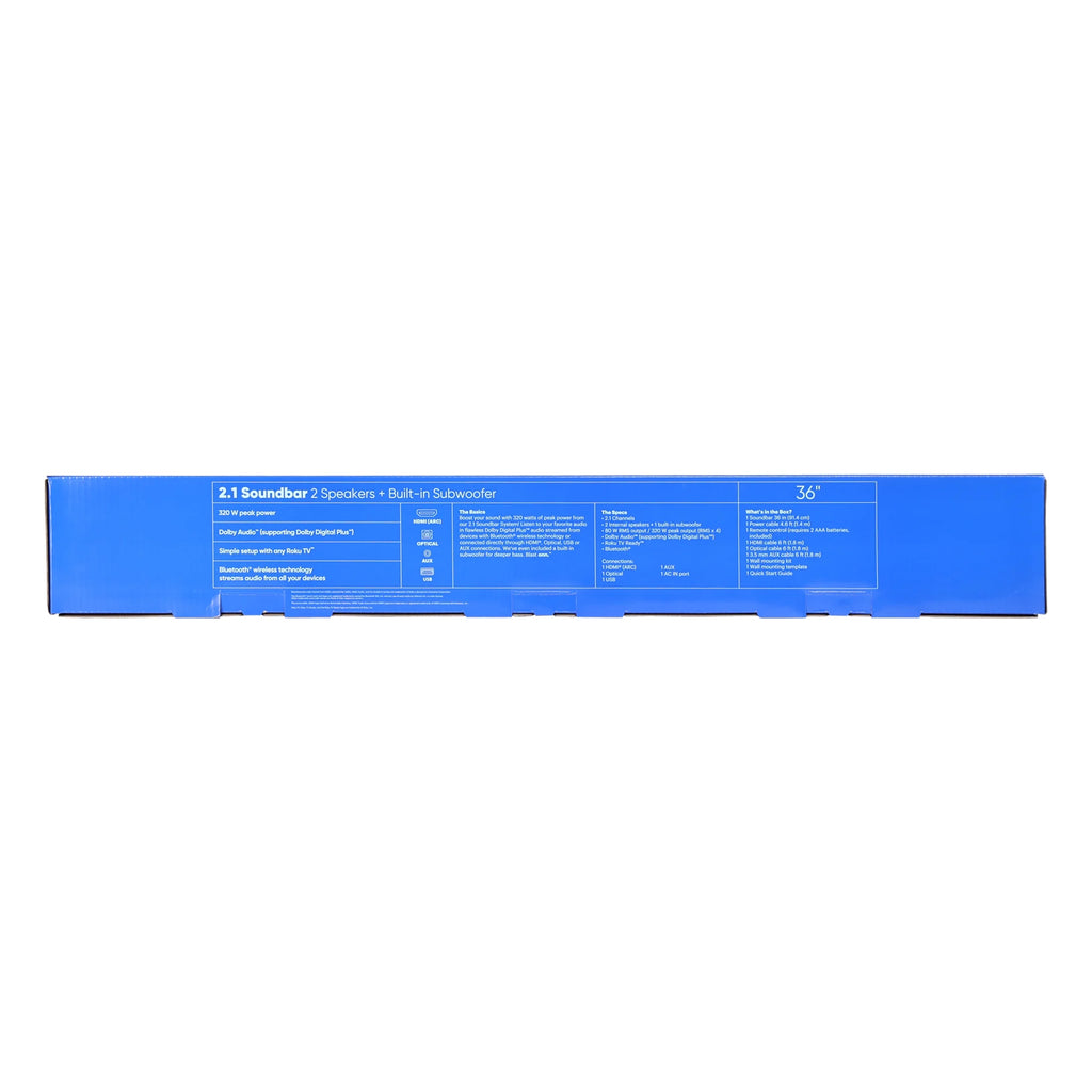 onn. 2.1 Soundbar System with Built-in Subwoofer, 36 J81416
