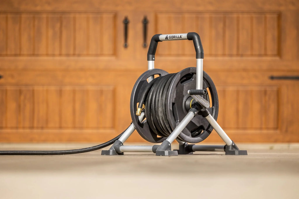 Gorilla 150 ft. Aluminum Zero-Rust Upright Hose Reel E14305