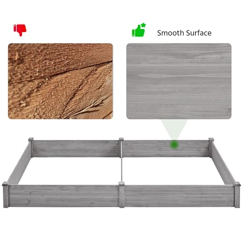 Yaheetech 8×2ft Wooden Raised Garden Bed for Flowers Vegetables Herbs Outdoor E283112