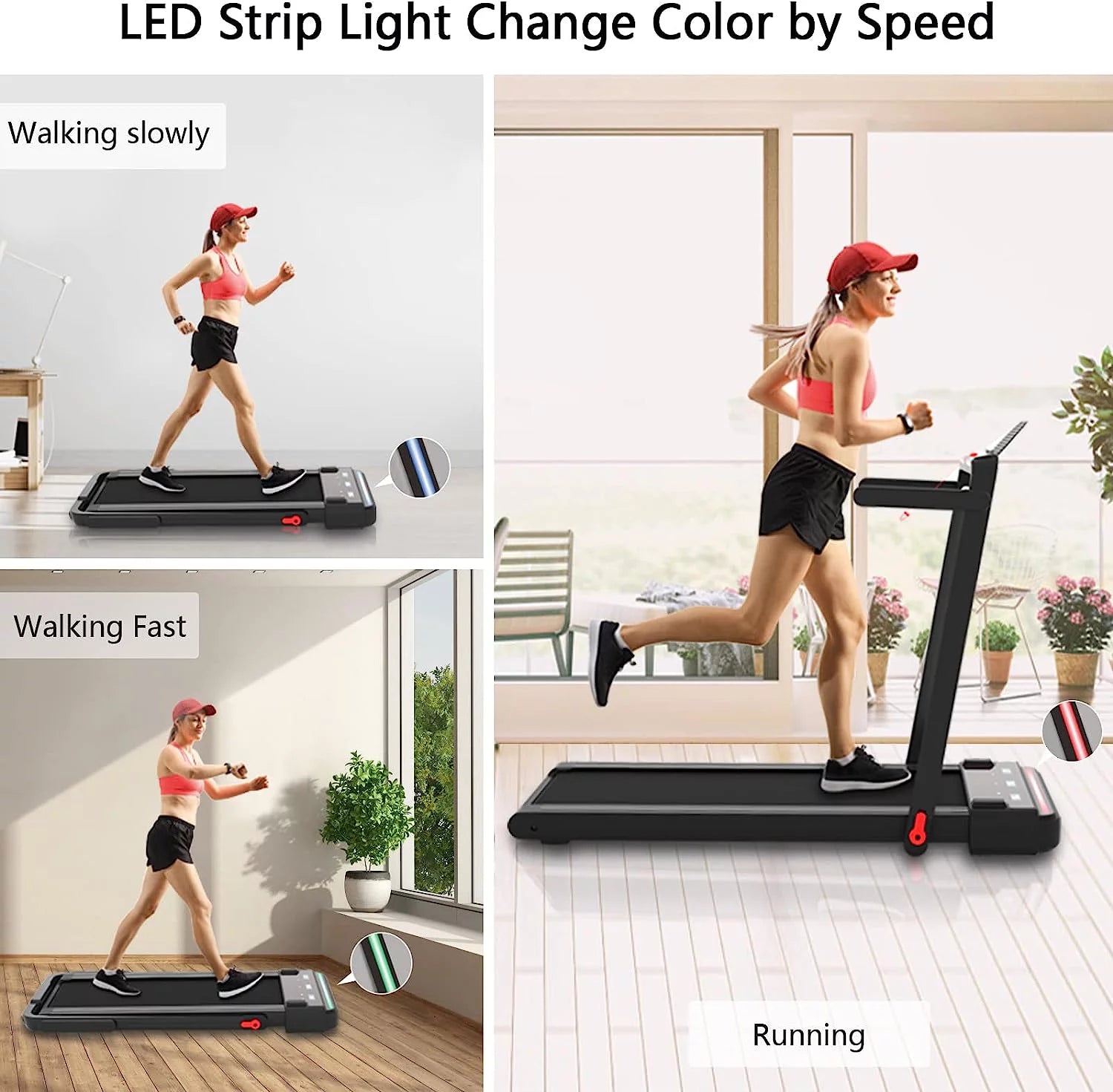 Under Desk Treadmill 2 in 1 Folding Portable Walking Electric with Remote Control S2694