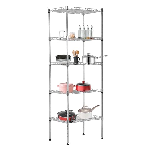 4 Tier NSF Wire Shelving Unit Heavy Duty Steel Storage Rack, Black X19089
