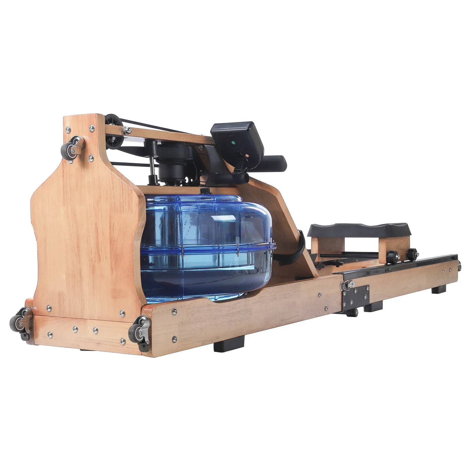 Wooden Water Rowing Machine with LED Display, Foldable R35340