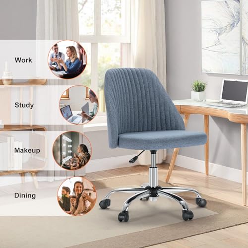 Sweetcrispy Armless Office Chair with Wheels, Adjustable Swivel Task Chair S259576