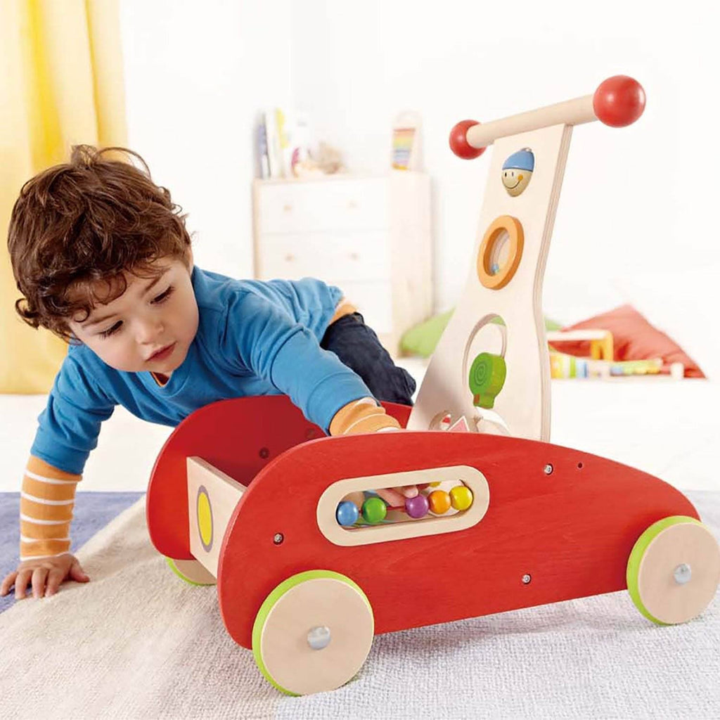 Hape Toddler Push & Pull Toy Wonder Walker Cart with Blocks G8479