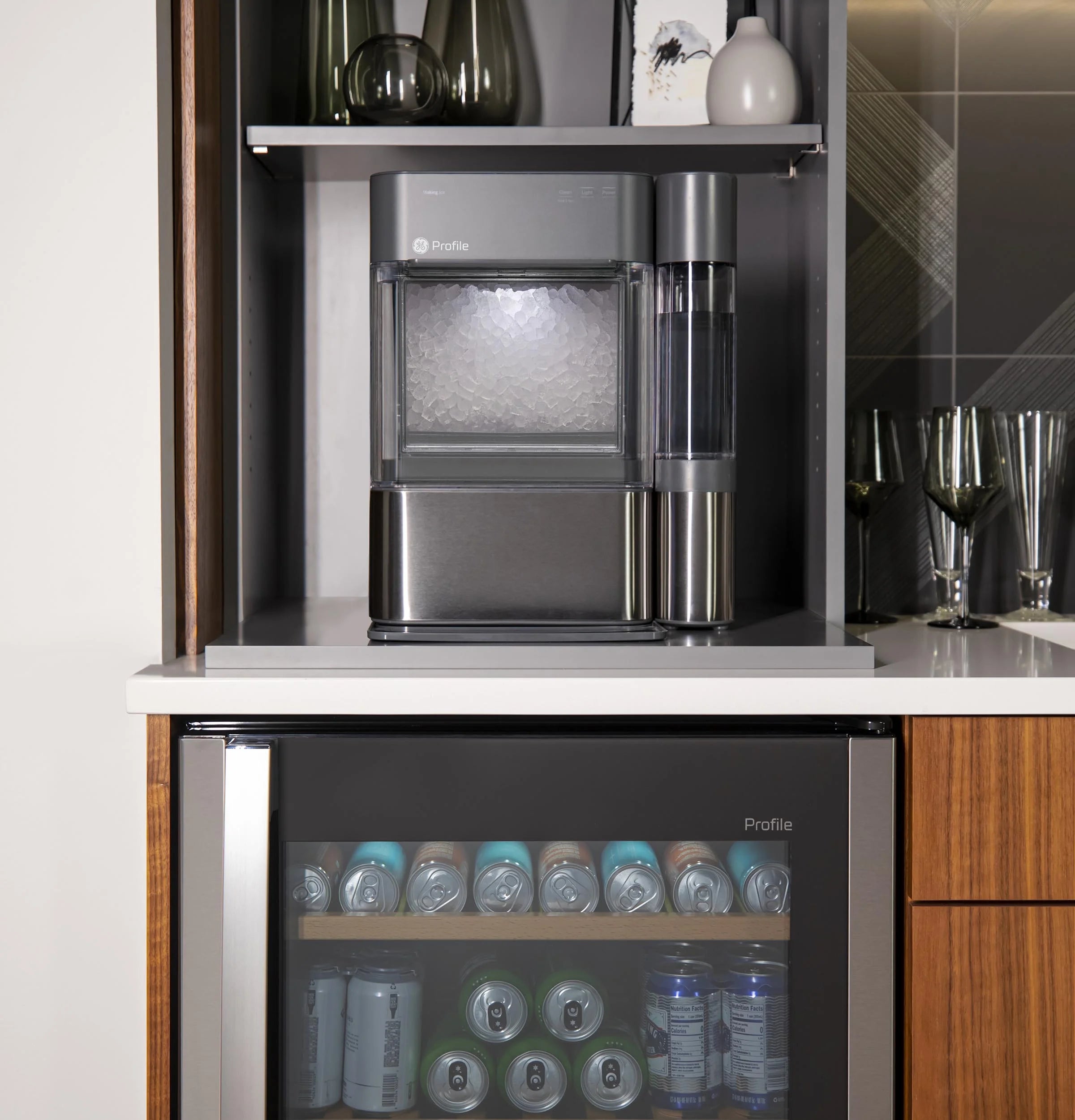 GE Profile Opal 2.0 Countertop Nugget Ice Maker with Side Tank, Stainless Steel Q7669