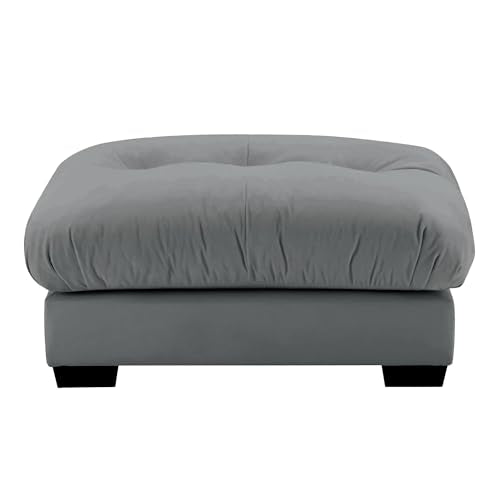 130" Modular Sectional Sofa with Movable Ottoman, Velvet Upholstered, Green Y4976
