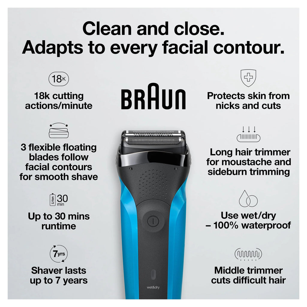 Braun Series 3 310s Rechargeable Wet Dry Electric Shaver O62765