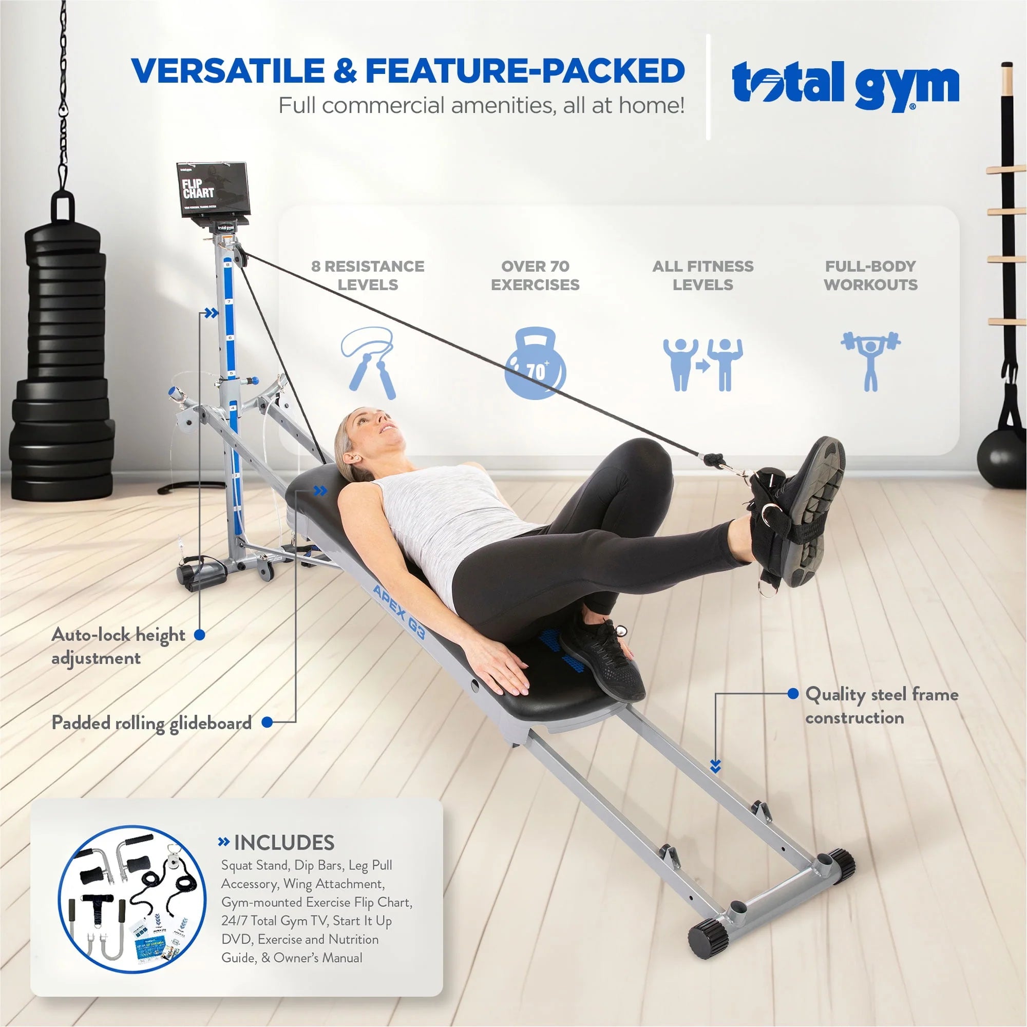 Total Gym APEX G5 Home Fitness Incline Weight Trainer N950425