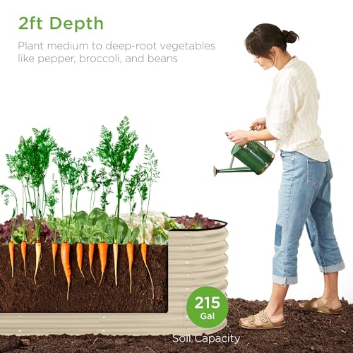 Best Choice Products 8x2x2ft Metal Raised Garden Bed Oval Planter Box for Vegetables, Herbs B5622