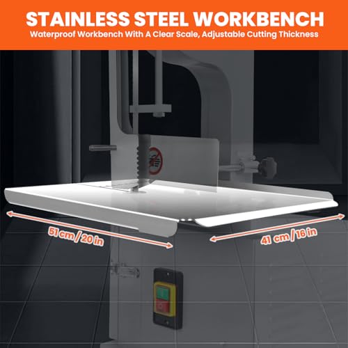 2000W Commercial Bandsaw Machine with Stainless Table, Electric Bone Saw for Meat H14037