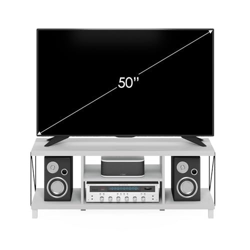 Furinno JAYA Large Entertainment Stand for TV Up to 55 Inch, French Oak Grey/Black V100781