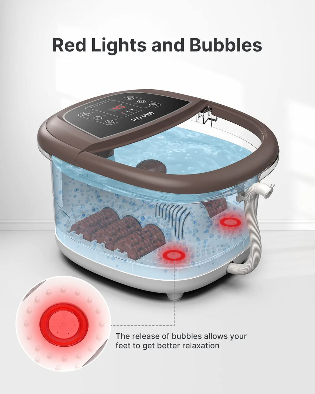 RENPHO Foot Spa Bath Massager with Heat Bubbles and Jets A1998