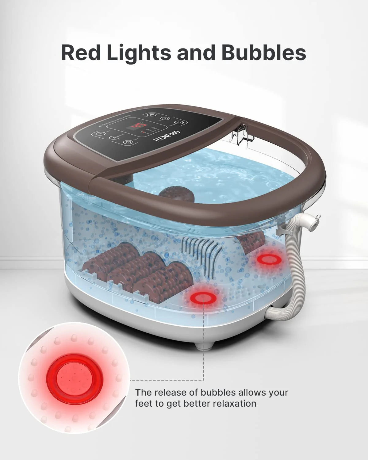 RENPHO Foot Spa Bath Massager with Heat Bubbles and Jets A1998