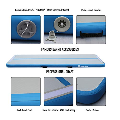 AKSPORT Gymnastics Air Mat Tumble Track with Air Pump A7907