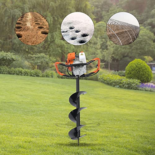 DYRABREST 52cc Gas Powered Earth Auger Post Hole Digger with 4/6/8 inch Bits K1897