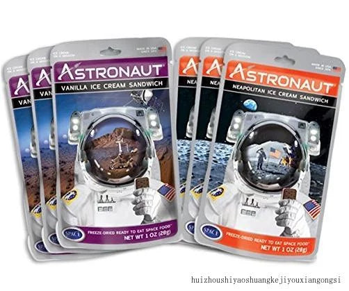Freeze-Dried Ice Cream Sandwich, NASA Space Dessert, Variety Pack With Vanilla And Neapolitan, 6 Count