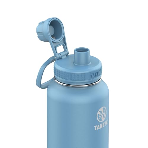 Takeya Actives Water Bottle with Spout Lid, 18 oz, Midnight Blue W579