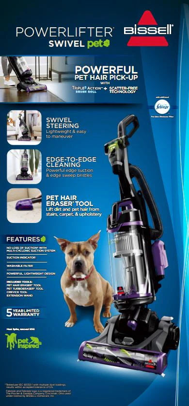 BISSELL Power Lifter Pet Swivel Bagless Upright Vacuum Z900265