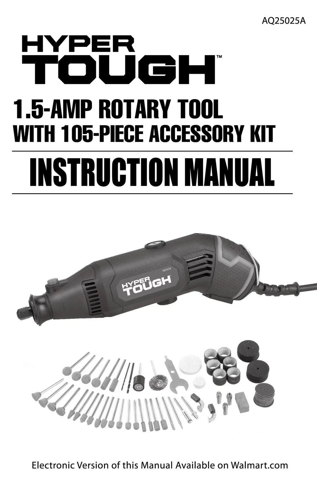 Hyper Tough 1.5 Amp Corded Rotary Tool with 105 Accessories & Storage Case R709387