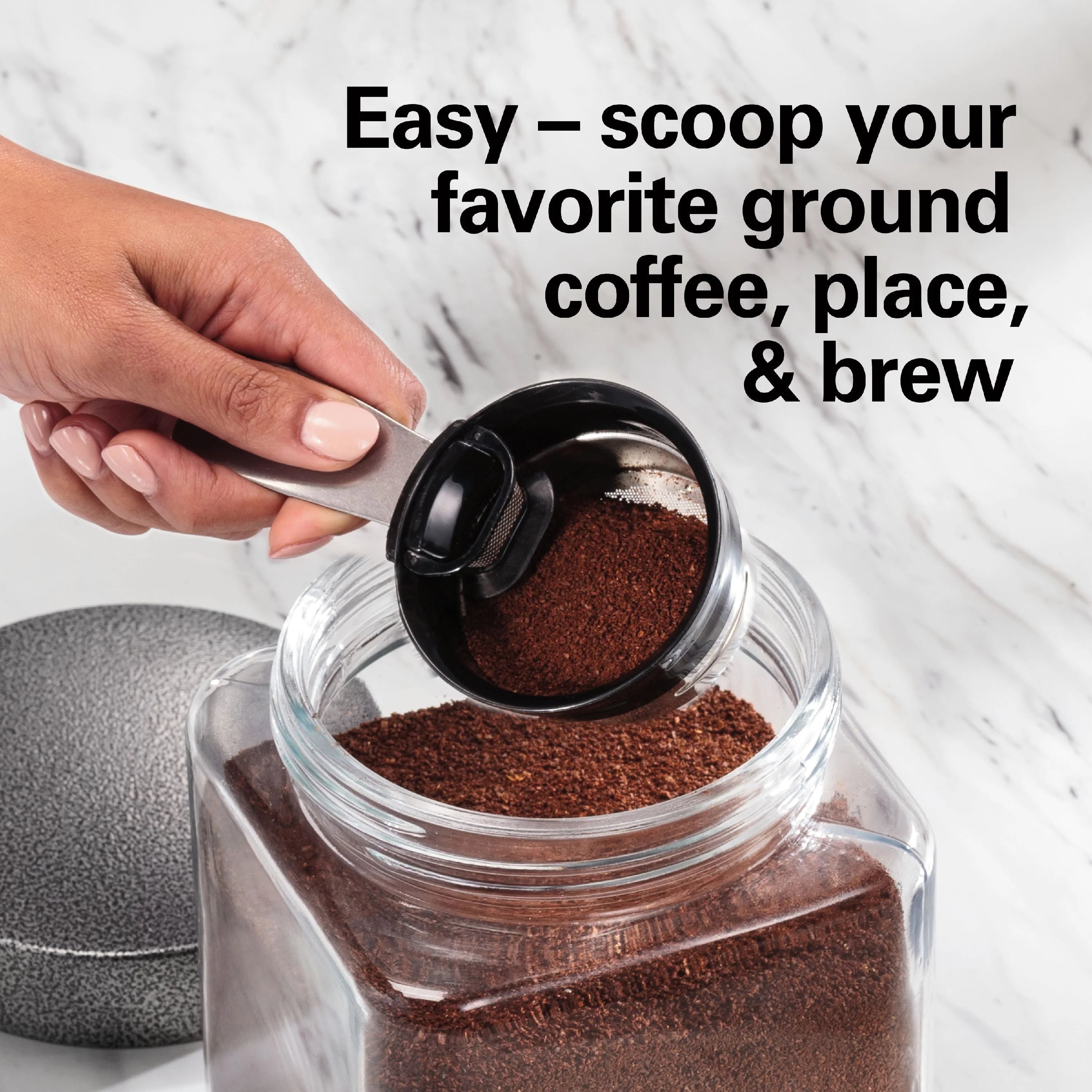 Hamilton Beach The Scoop Single-Serve Coffee Maker, 14 oz., Stainless Steel B83985
