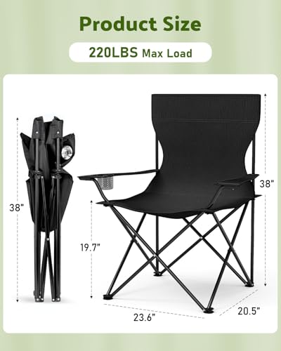 YSSOA Removable Footrest Reclining Camping Chair, Black J500901