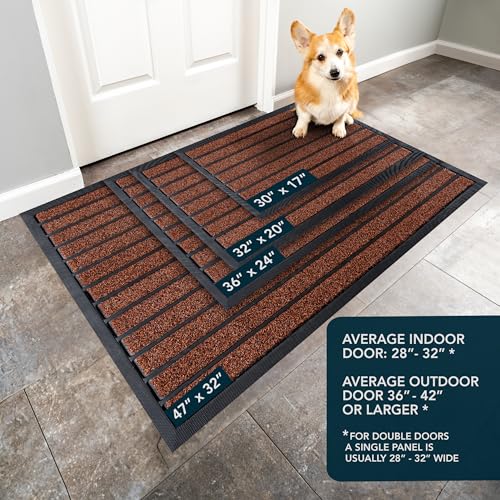 ubdyo Extra Durable Door Mat Non-Slip Outdoor Entrance 30" x 17" Bright Brown W5648