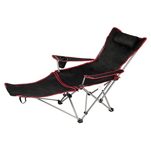 YSSOA Removable Footrest Reclining Camping Chair, Black J500901