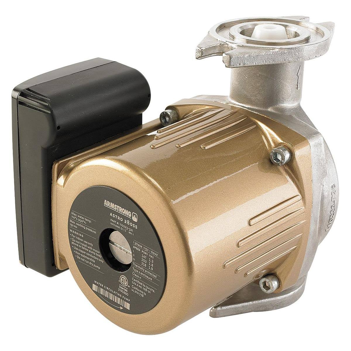 Armstrong Pumps Inc. Astro 280SS Circulator Pump,Open,115V,5/16 HP