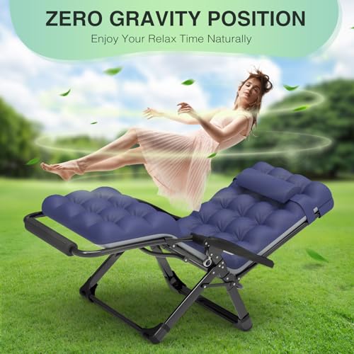 Suteck Zero Gravity Chair Reclining Camping Lounge with Removable Cushion and Cup Holder Z41184