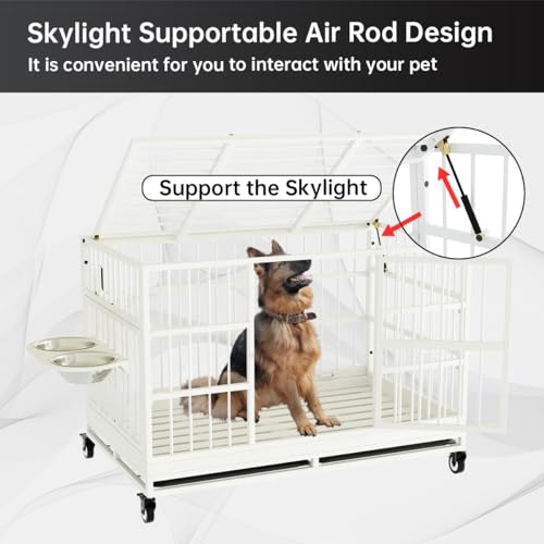 54 Inch Heavy Duty Dog Crate with Wheels for Large Dogs D47062