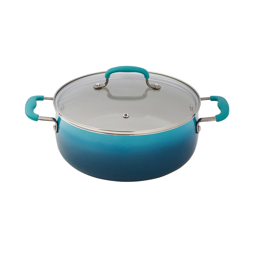 The Pioneer Woman 25 Piece Ceramic Nonstick Cookware Set, Ombre Teal T370