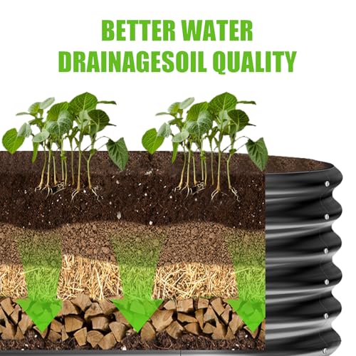 Land Guard 8ft Galvanized Raised Garden Bed Kit, Oval Metal Outdoor Planter Box, Silver D8675
