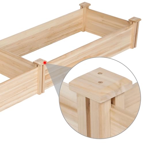 Yaheetech 8×2ft Wooden Raised Garden Bed for Flowers Vegetables Herbs Outdoor E283112