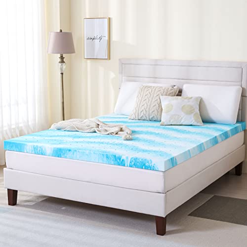 EGO Topper 2 Inch Twin Memory Foam Mattress Topper, Gel Infused, CertiPUR-US Certified F677