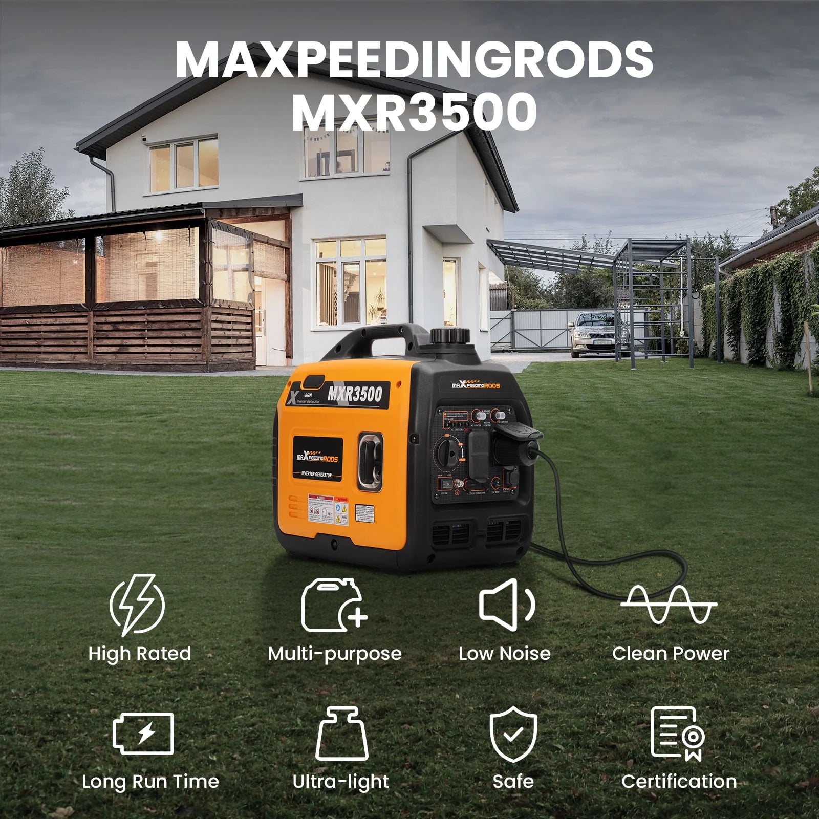 Portable Inverter Generator 3500W Ultralight Electric Start J9287