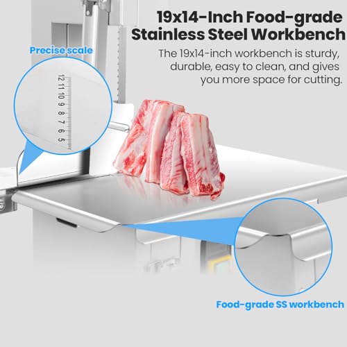1500W Commercial Bandsaw Machine, Stainless Steel Worktable, Frozen Meat Cutter Y297707