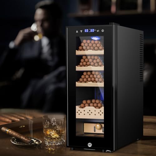 Electric Humidor Cabinet 35L with Digital LED Screen and Humidity Control C6096