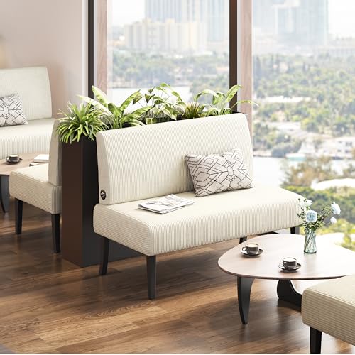 Yaheetech Small Mini Sofa Couch Armless Loveseat Futon Corduroy Beige M329389