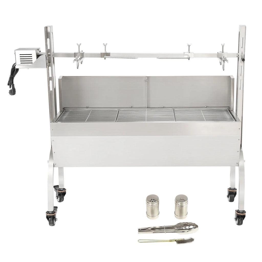 SKYSHALO Roaster Spit Rotisserie BBQ Grill Pig Lamb Chicken Roaster 46 inches 50W 60KG