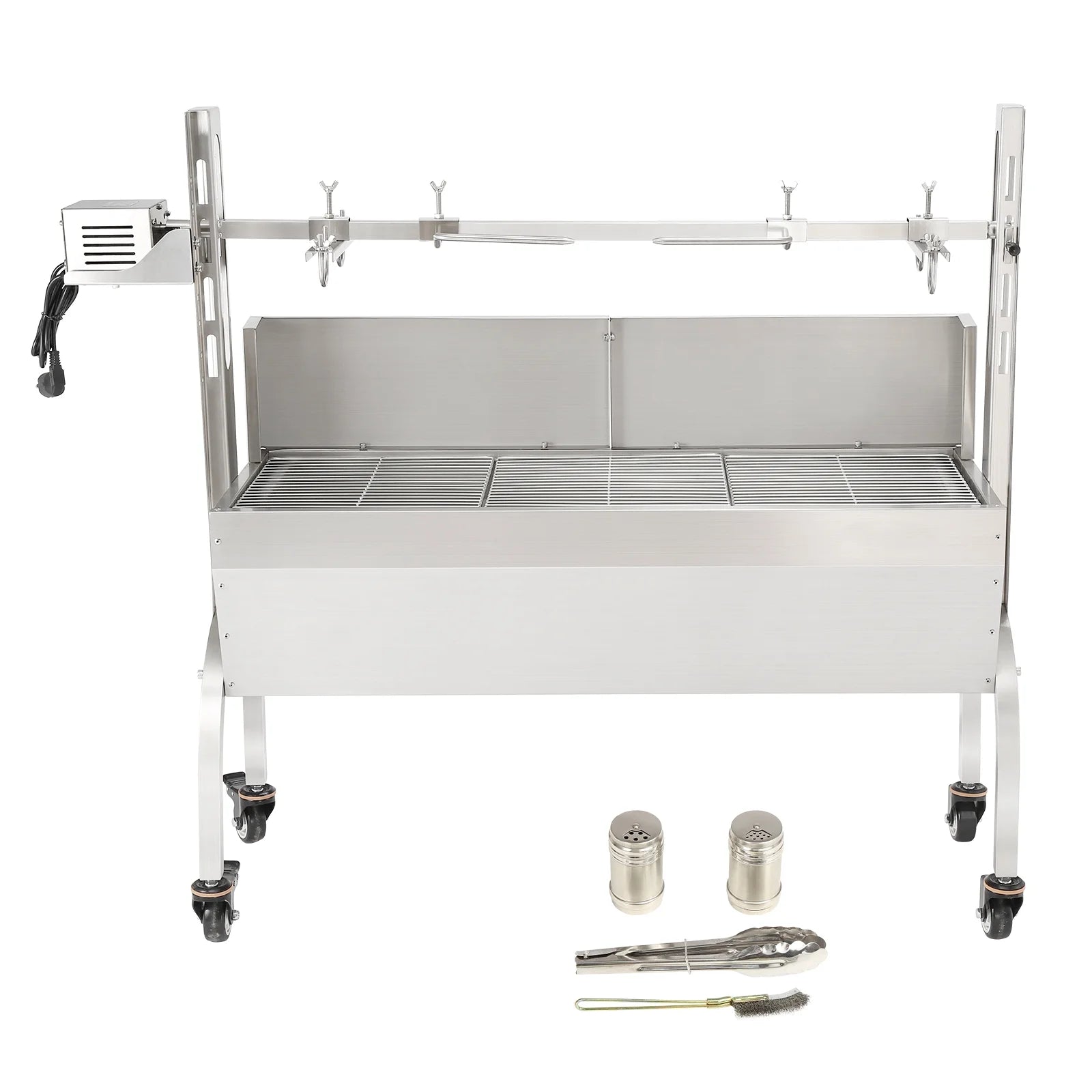 SKYSHALO Roaster Spit Rotisserie BBQ Grill Pig Lamb Chicken Roaster 46 inches 50W 60KG