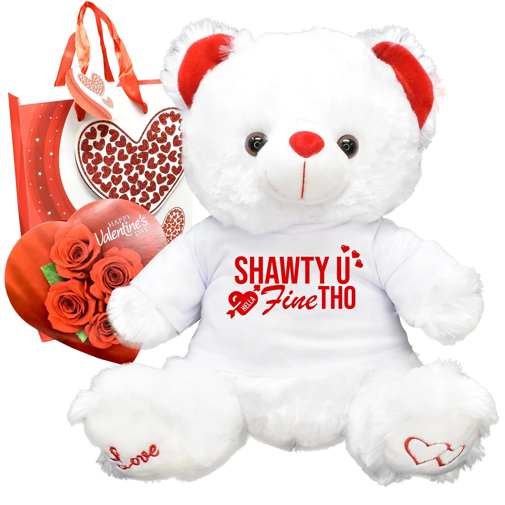 Shawty U Hella Fine Tho Galentines Gifts Teddy Bear Chocolates Gift Bag W719854