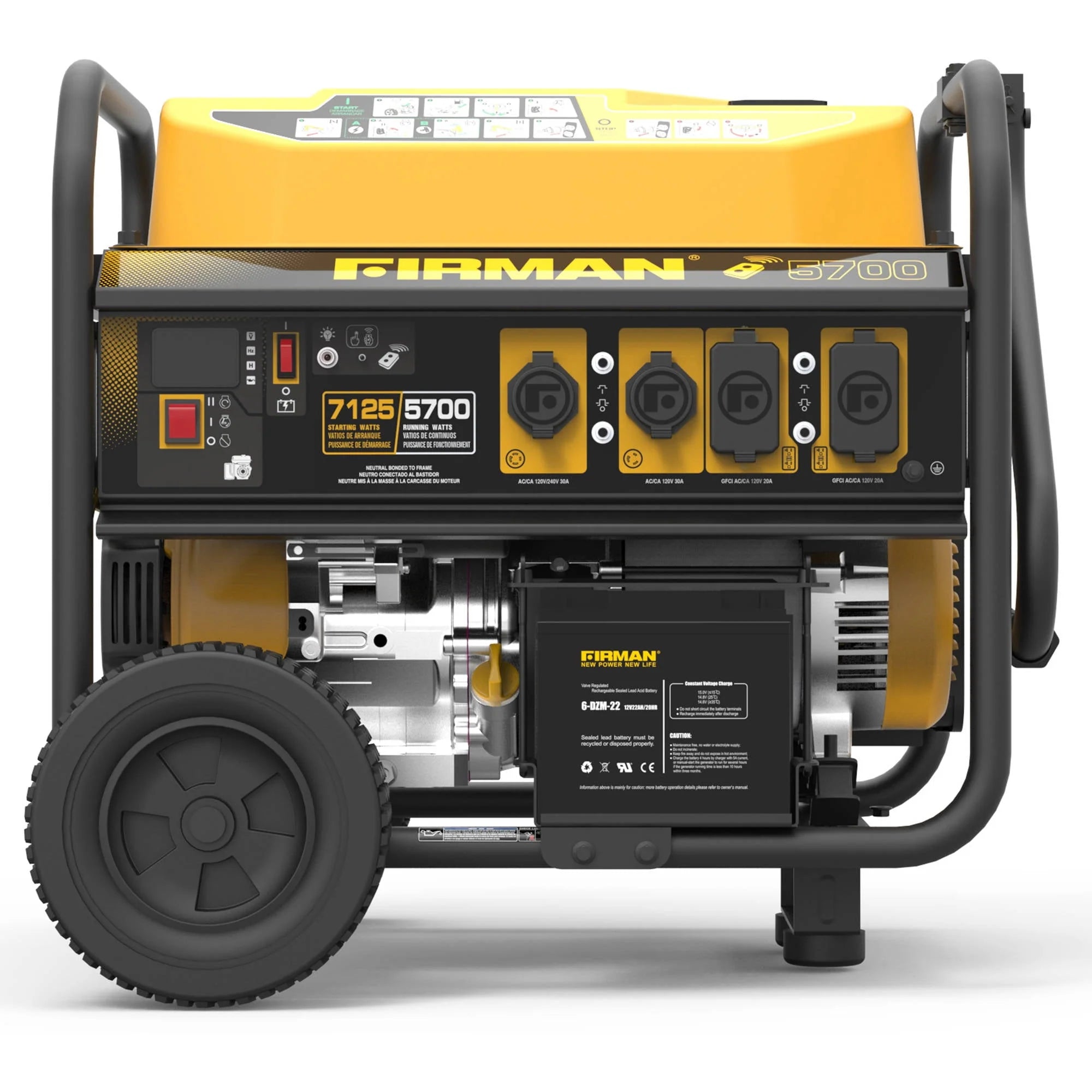 FIRMAN P05702 7125/5700 Watt Gas Remote Start Generator C643822