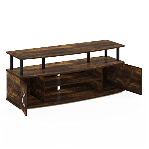 Furinno JAYA Large Entertainment Stand for TV Up to 55 Inch, French Oak Grey/Black V100781