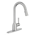 Moen 87233SRS Adler Pull Down Single Handle Kitchen Faucet with Power Clean Finish: Spot Resist Stainless