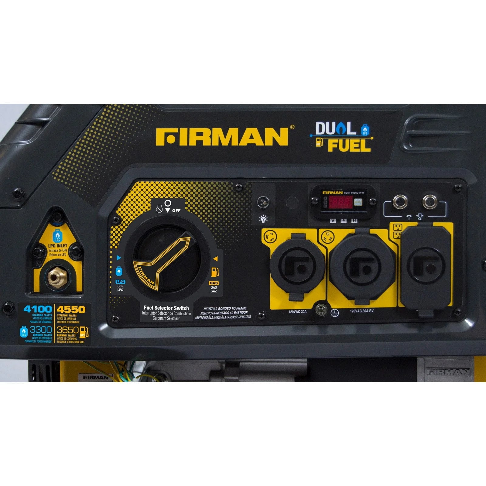 Firman H03652 4550/3650 Watt Dual Fuel Recoil Start Generator L891