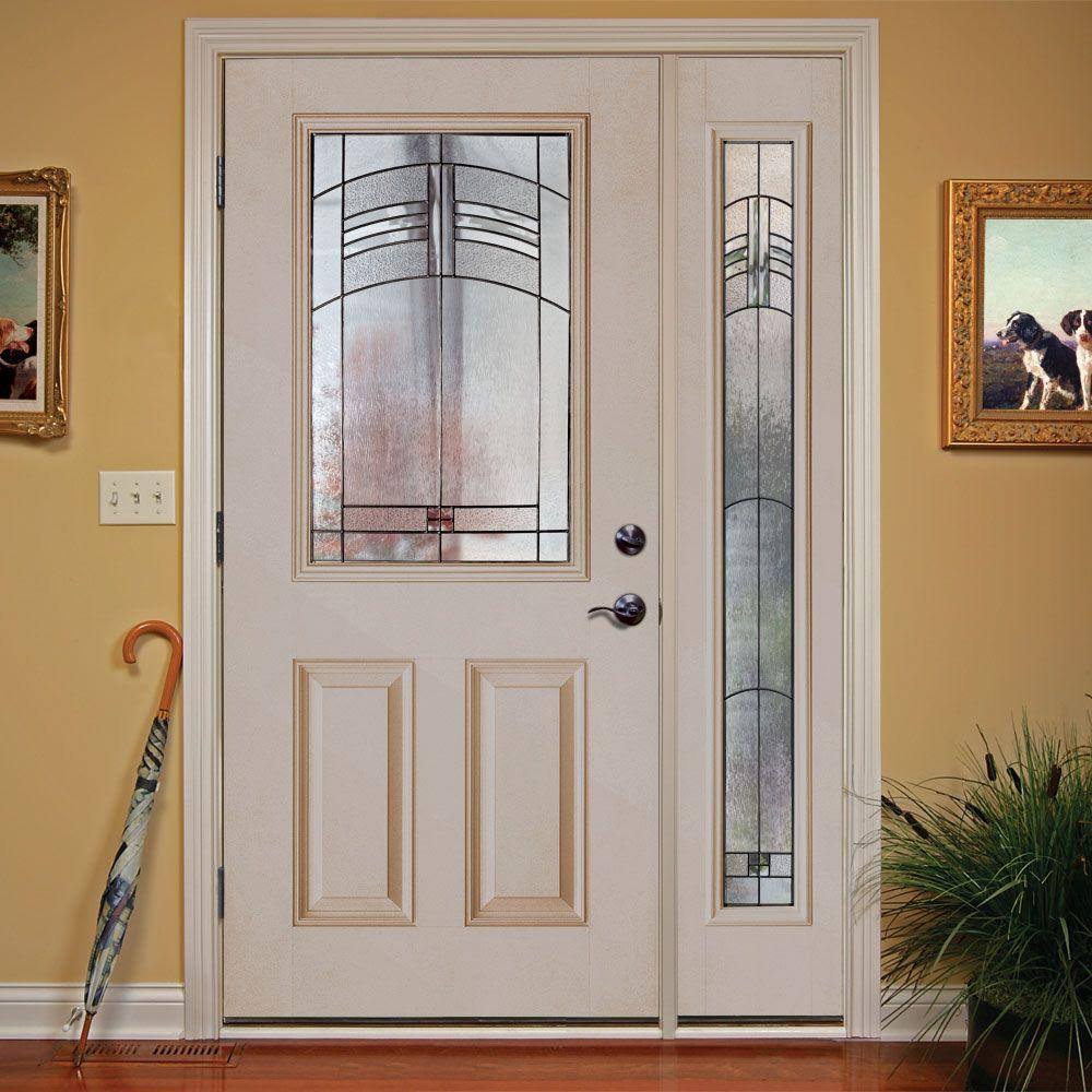 Feather River Doors Rochester Patina 1/2 Lite Fiberglass Prehung Front Door O256062