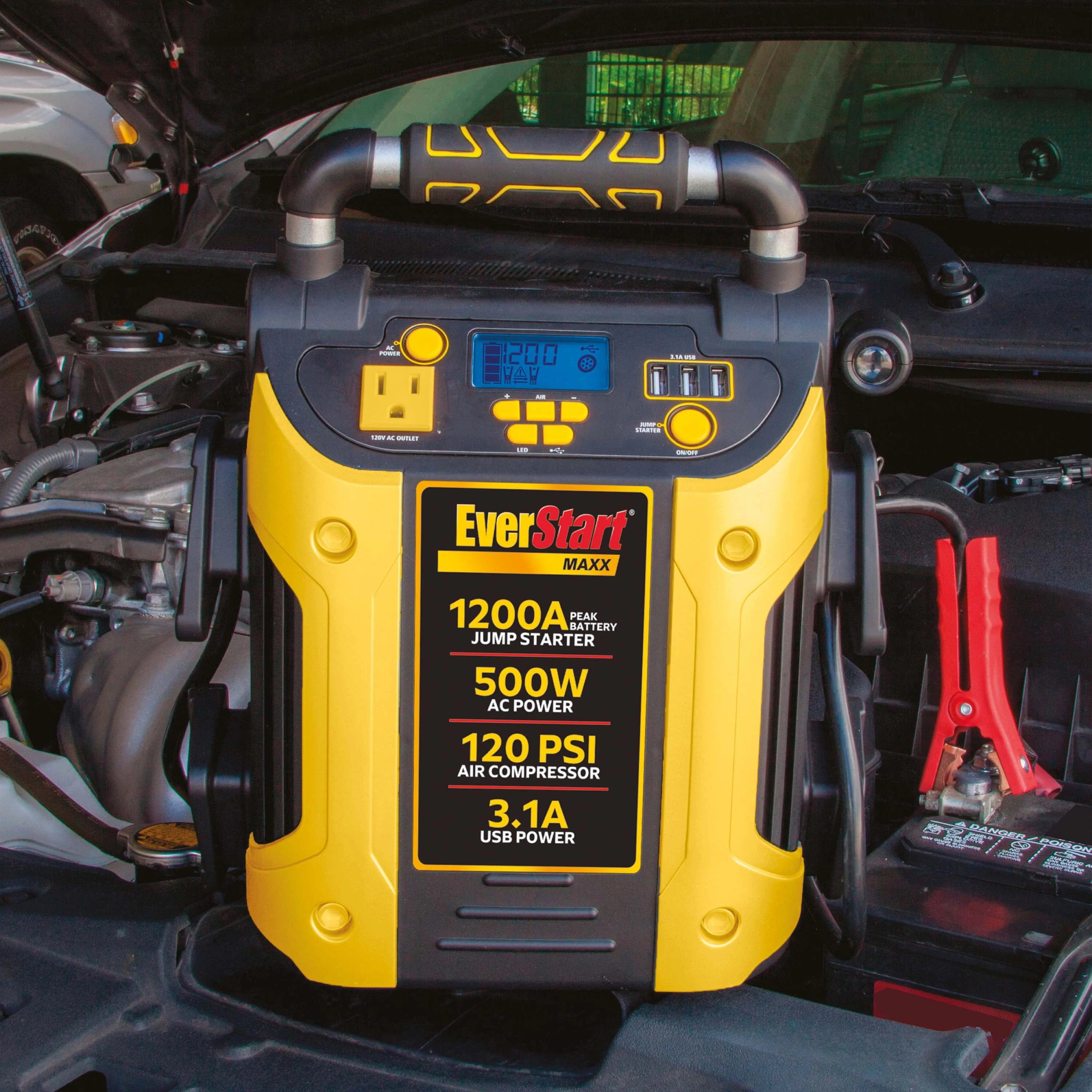 EverStart Maxx J5CPDE 1200A Jump Starter, Power Station, 500W Inverter, 120 PSI Compressor N45172