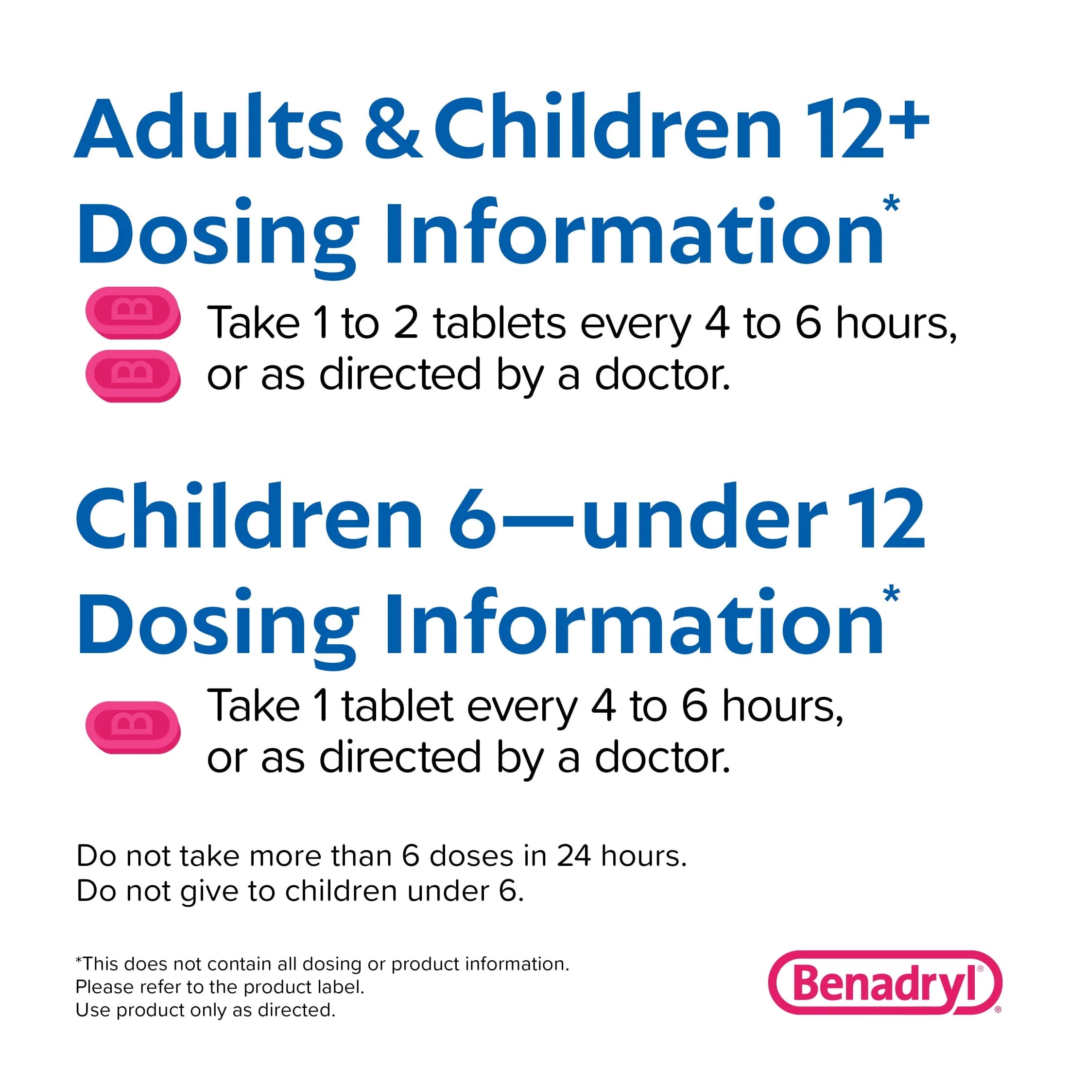 Benadryl Ultratabs Antihistamine Cold & Allergy Relief Tablets, 24 Ct W2632