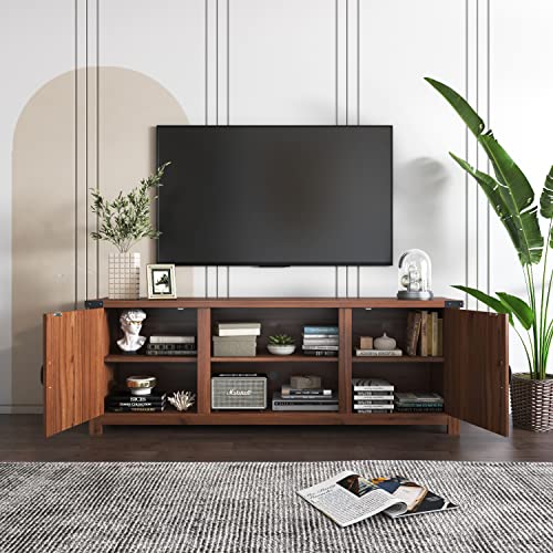 YESHOMY Modern Farmhouse TV Stand for TVs up to 65 Inch, Gray Wash O551446